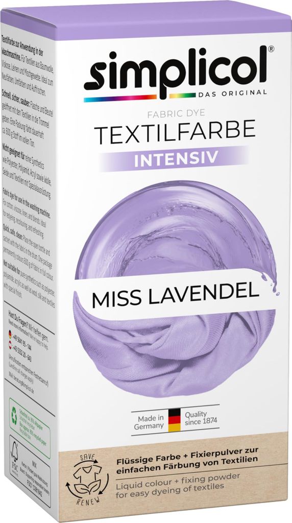 Simplicol Textile Colour Intensive Miss Lavender Set Barva Obrázek produktu 12