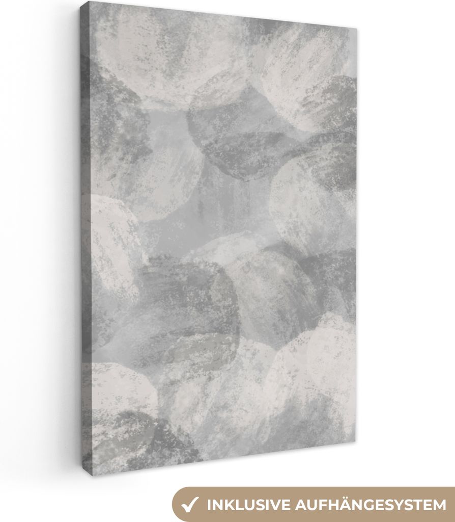 OneMillionCanvasses - Leinwandbilder - 90x140 cm, Abstrakt - Farbe - Grau - Malerei, Wandbilder Kunstdruck Wanddekoration - Foto auf Leinwand - G...