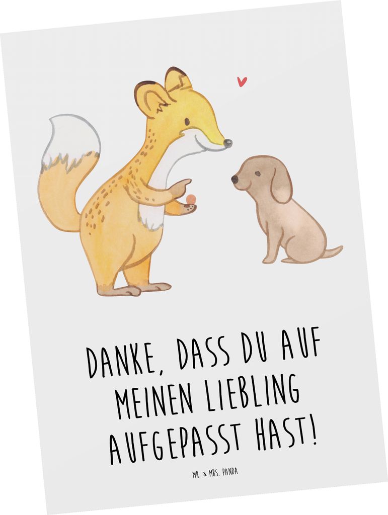 Mr. & Mrs. Panda Postkarte Dank an Hundesitter - Weiß - Geschenk, Einzigartig, Postkarten, Danke sagen, Fotokarte, Ansichtskarten, Grußkarte, Bed...