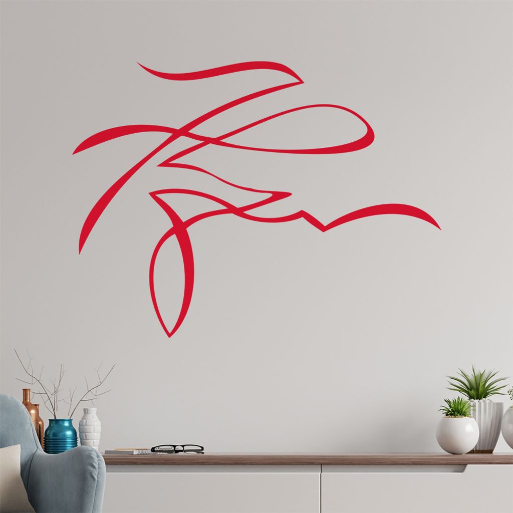 Tribal geschwungen Wandtattoo in 6 Größen - Wandaufkleber Wall Sticker - Dekoration, Küche, Wohnzimmer, Schlafzimmer, Badezimmer