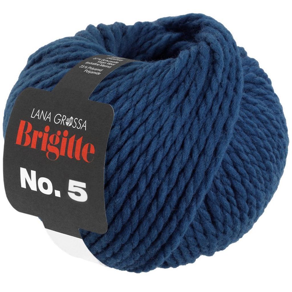 Lana Grossa BRIGITTE No. 5 NATURE 50 g 2-fach verzwirntes Merino-Dochtgarn 75 m Farbe 004 - Tintenblau