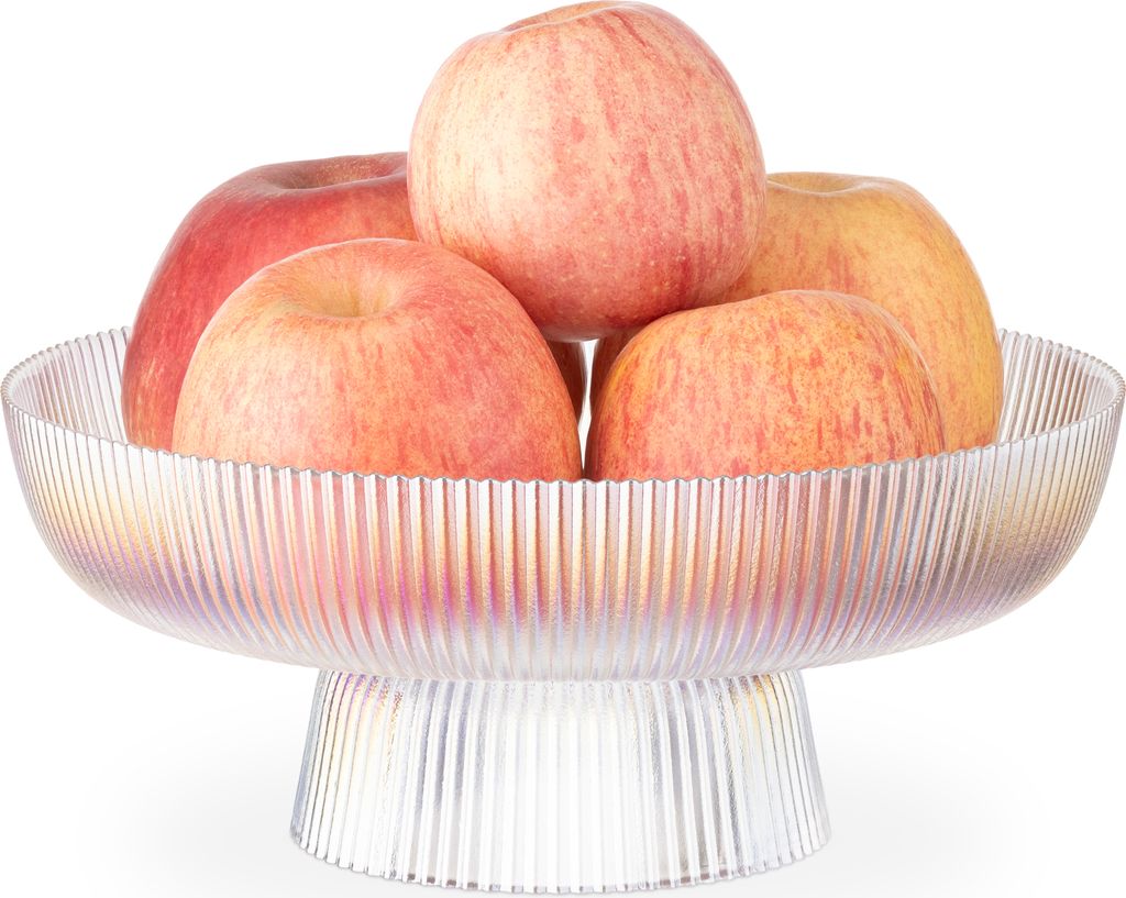 Navaris Frucht Schüssel aus Glas - Glasschüssel für Früchte Salat Deko - Salatschüssel - Deko Schale aus solidem Glas - Bowl Schüssel - Regen...