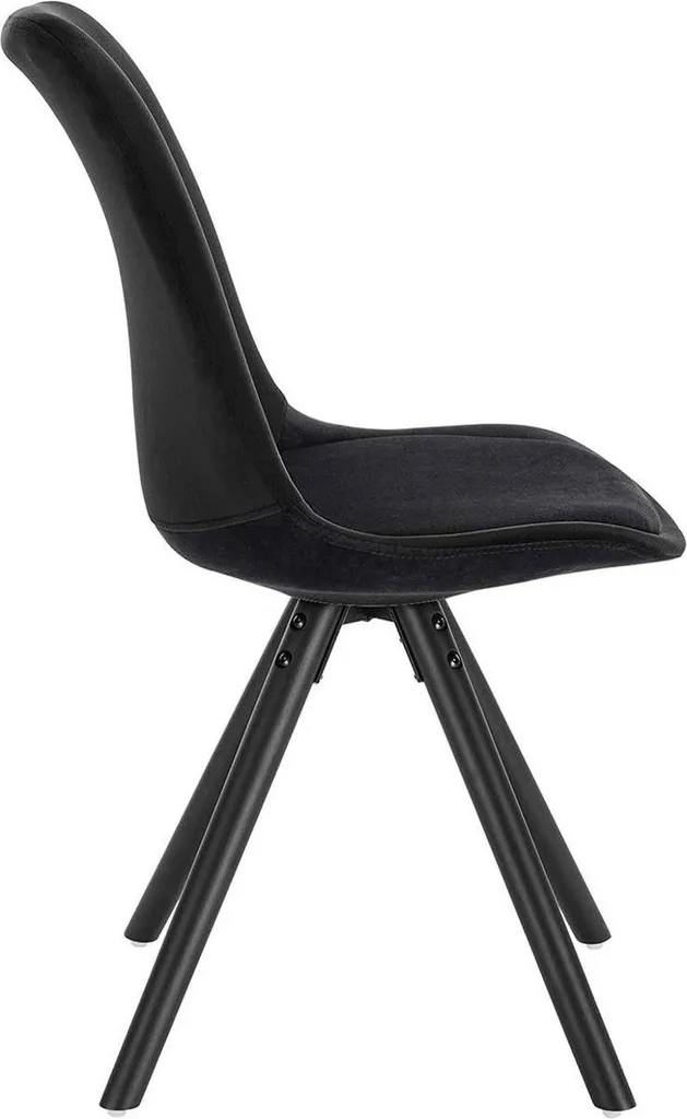 Chaise visiteur Happyment Zizi noire lot de 2 pour salle à manger et bureau - 7