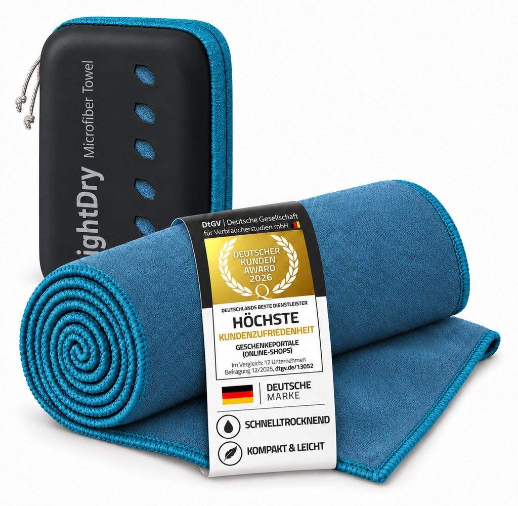 LightDry Microvezel Sport Handdoek 120x50 cm in Blauw - Productafbeelding 