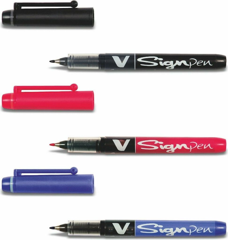 Pilot V Sign Pen - 3er-Set schwarz, rot, blau