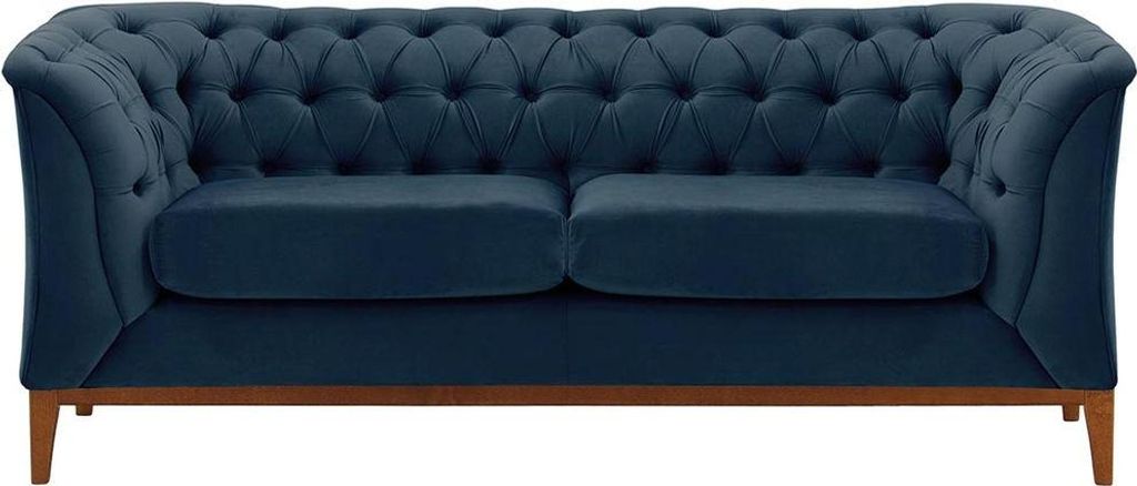 Zweisitzer-Sofa Chesterfield Modern Wood aus medizinischem Schaumstoff-Velluto 11-aveo