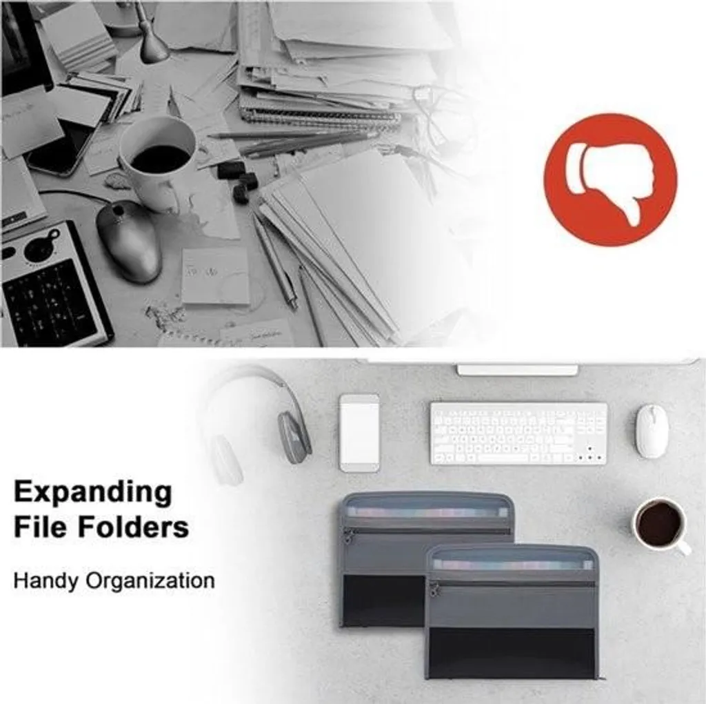 Porte-documents robuste à 13 compartiments avec onglets et zip format A4 - 5