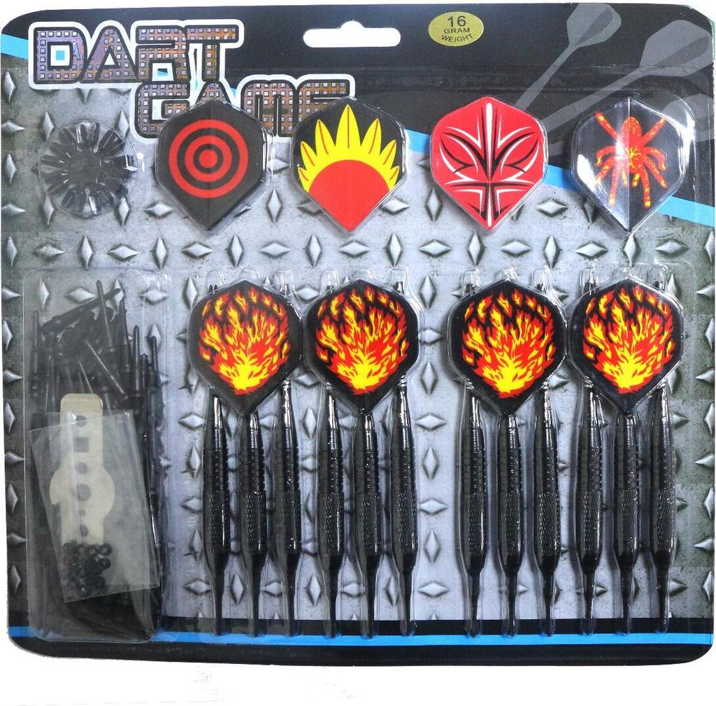 Dart-Set für elektronische Dartscheiben 16g MASTER Black Plated Brass 12-tlg