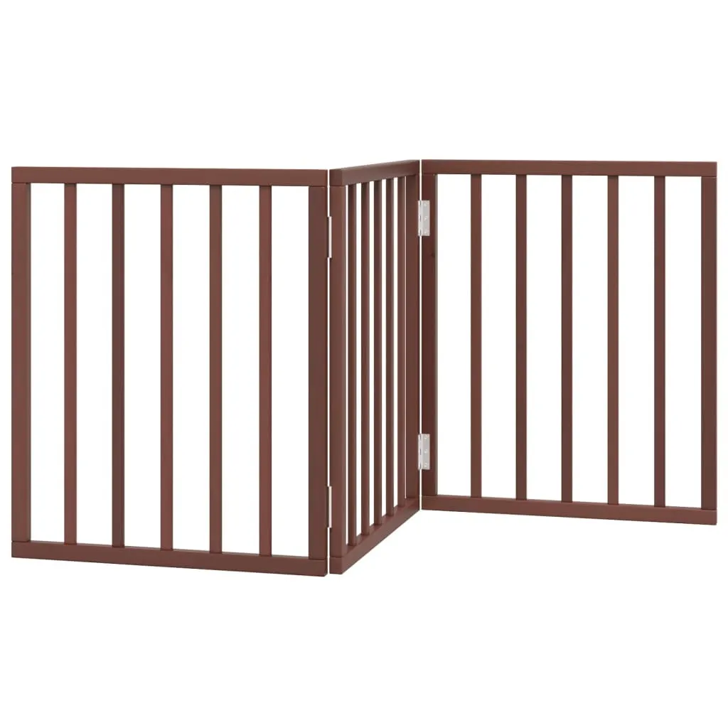 Barrière pour chien pliable 150 cm en bois de peuplier marron - 3 volets