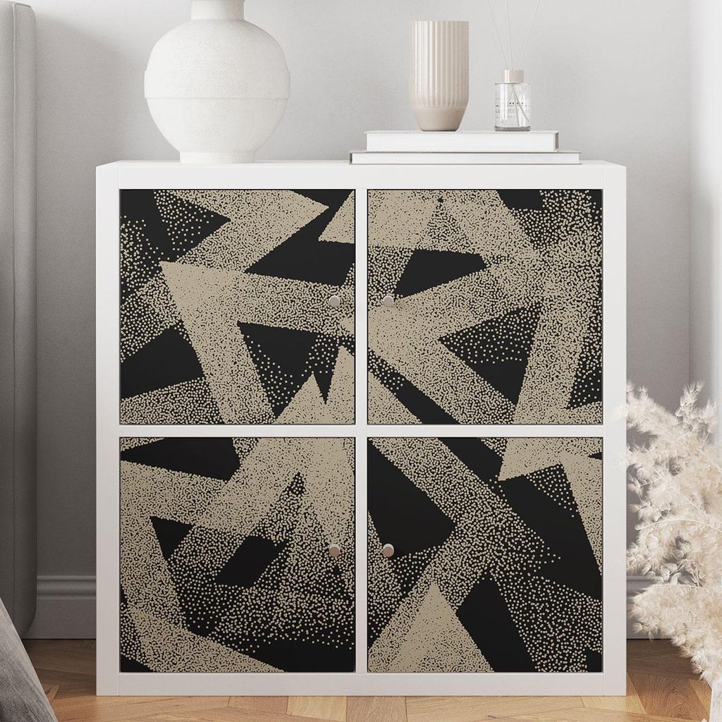M?belaufkleber – Lumaléa – Geometrisches Muster – Klebefolie + GLANZ-Schutzfolie – 1 Aufkleber – 45 x 45 cm