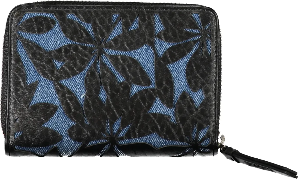 Portefeuille Zippé Desigual Noir/Bleu à Multiples Compartiments - 12