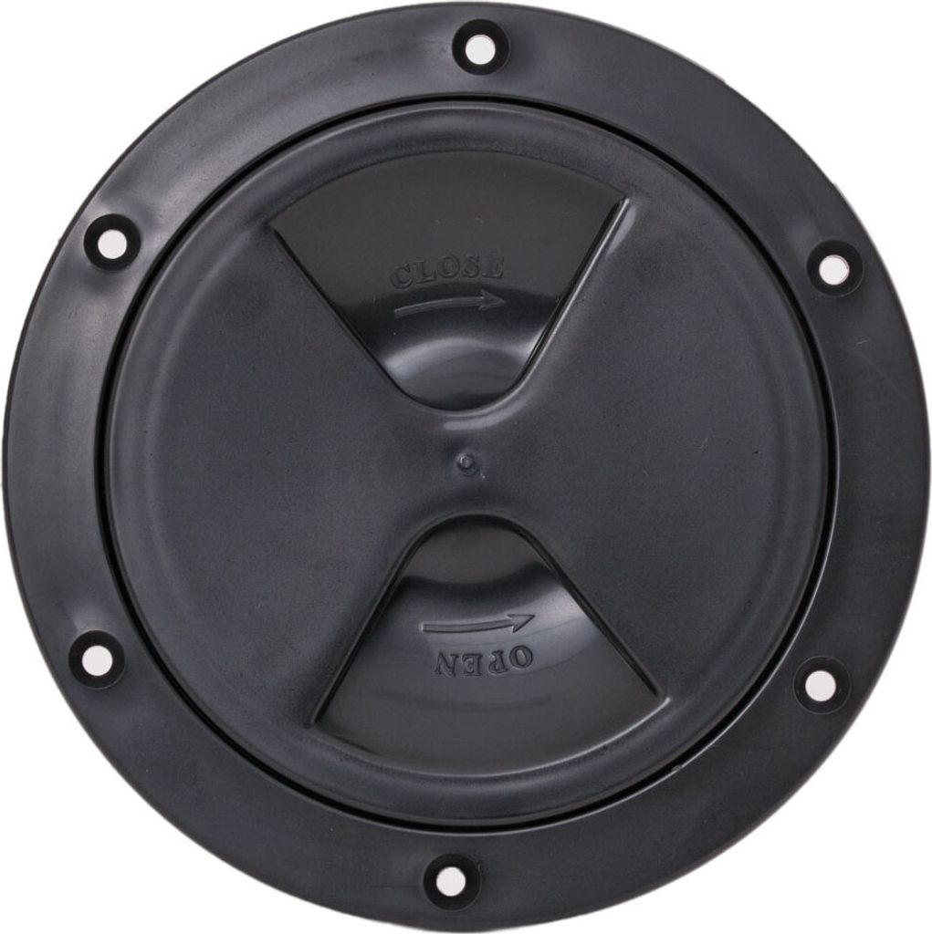 Inspektionsluke Rund 145 mm Kunststoff Schwarz, Inspektionsdeckel wasserdicht, begehbar für Boot und Wohnmobil