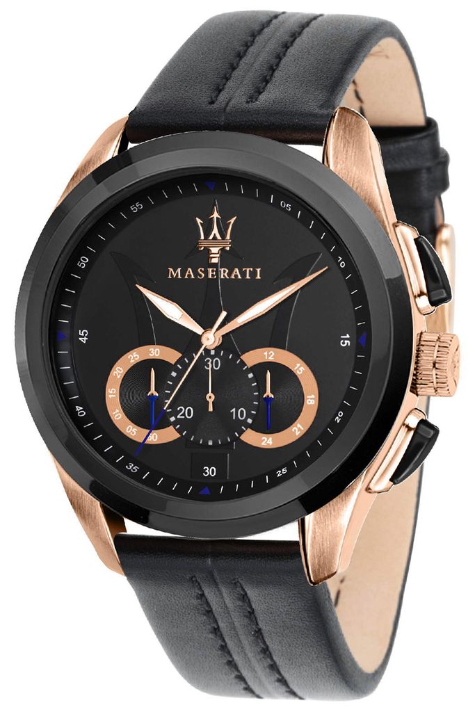 Maserati męski zegarek TRAGUARDO 45 mm skórzany pasek Zdjęcie produktu 