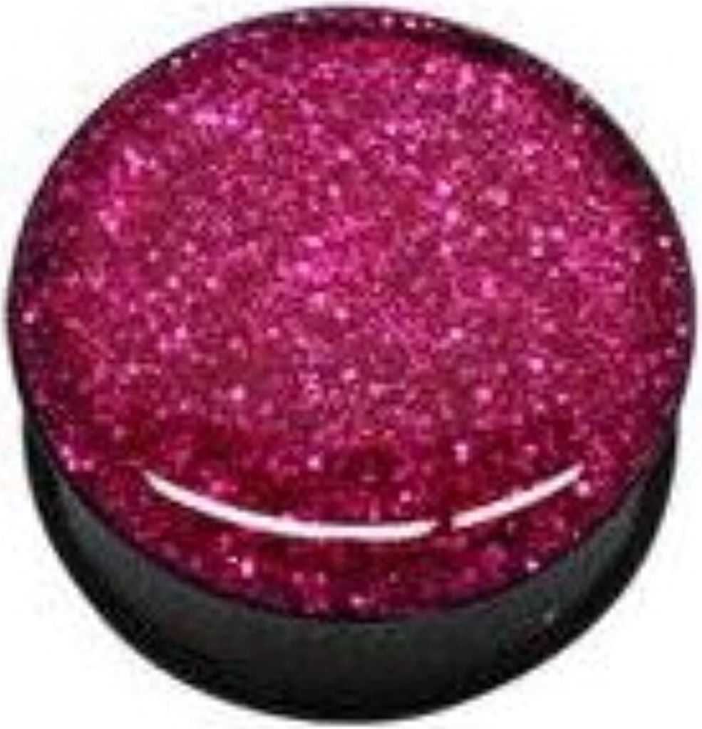 Ohr Flesh Black Acryl Tunnel Piercing Kristal Epoxy Glitter Pink Glitter Screw On 12mm