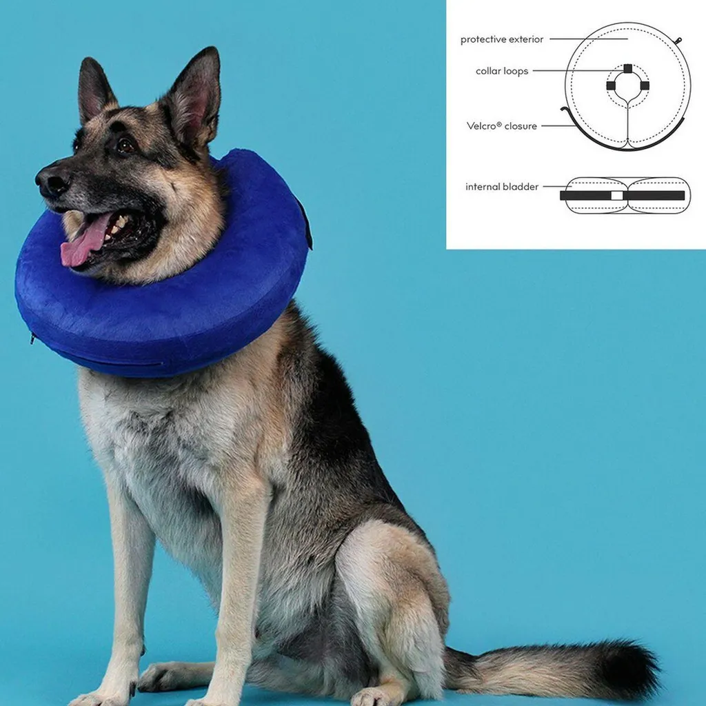 KVP Kong Cloud Collare Protettivo Gonfiabile per Cani Blu - Comfort Post-Op - 3