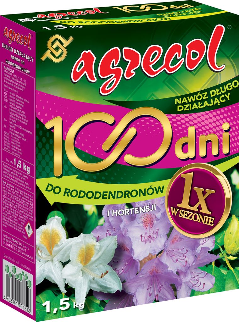 Nawóz do rododendronów i hortensji AGRECOL 100Dni 1.5KG Zdjęcie produktu 