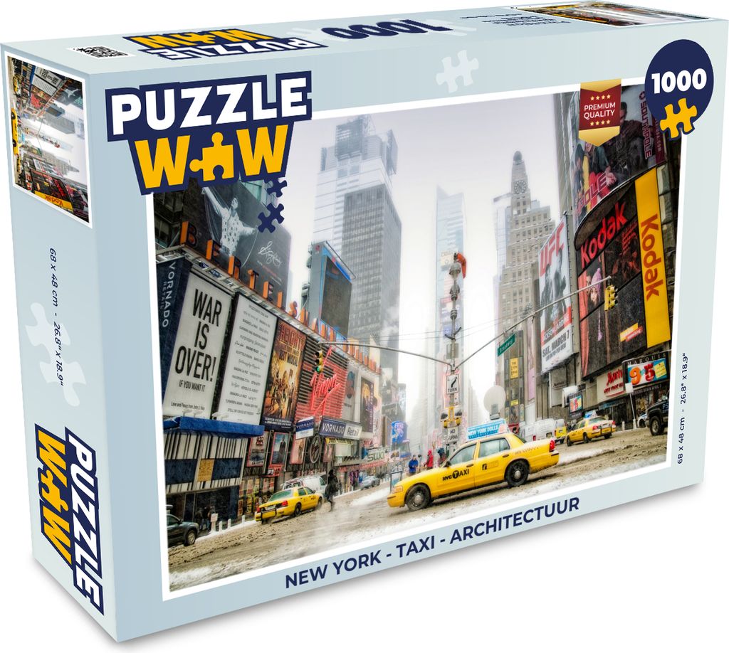 MuchoWow Puzzle 1000 Teile New York - Taxi - Architektur - Erwachsene - Rätsel