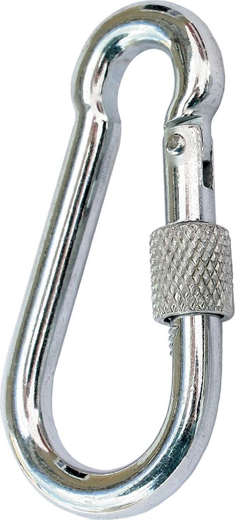 Feuerwehrkarabinerhaken Karabinerhaken Karabiner mit Sicherungsschraube - Größe: 6 - Menge: 4