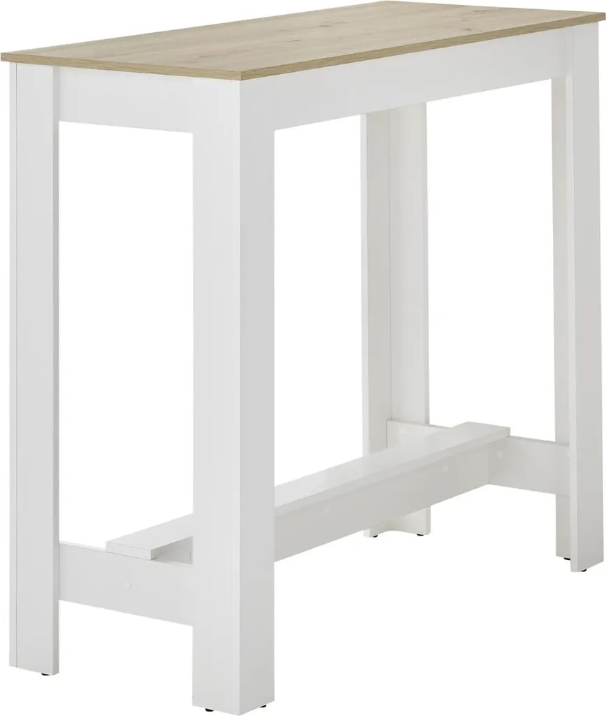 Table haute de bar Modesto décor chêne artisan robuste 115x50x103 cm