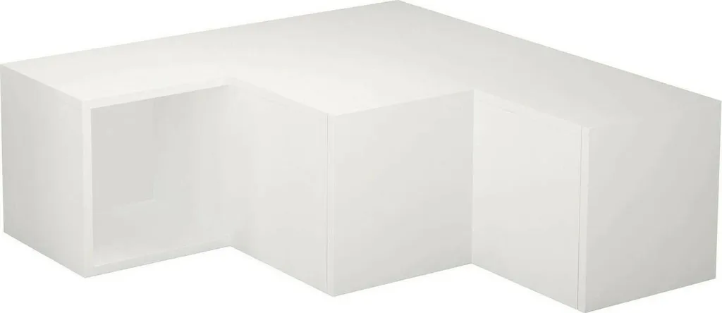 Fiorenza Meuble TV Blanc 90x92x32cm avec 2 Tiroirs de Rangement Design