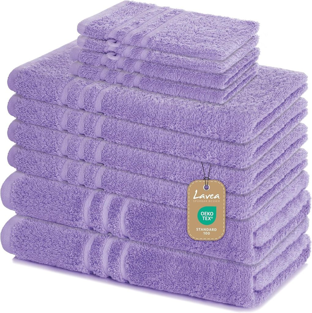 Lavea® Elena 10-teiliges Handtuch Set - 100% Baumwolle, 4x Produktbild 