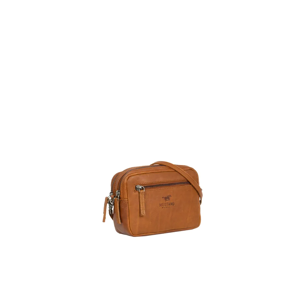 Borsa Mustang Catania Pelle 100% - Tracolla Uomo Cognac Brown 24cm