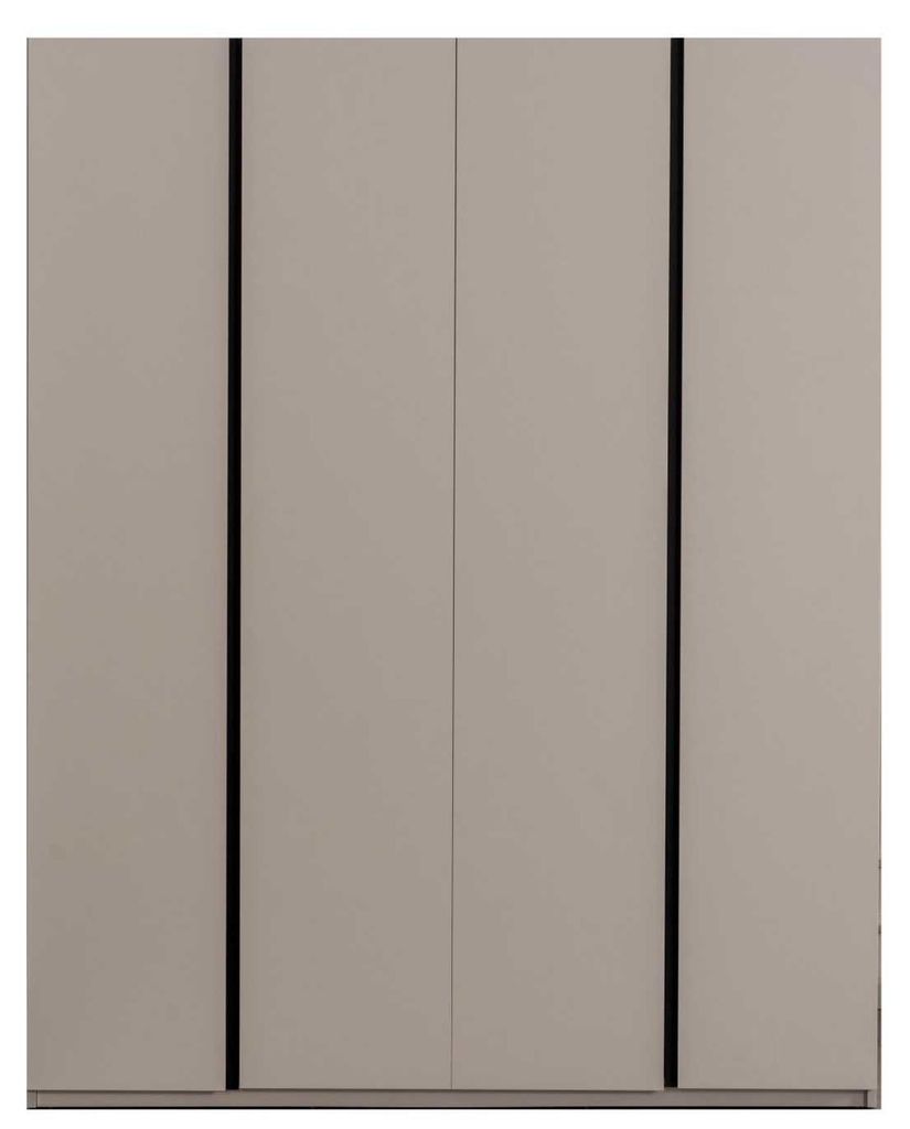 Bett Nachttisch Kleiderschrank Stil modern Farbe beige schwarz neu