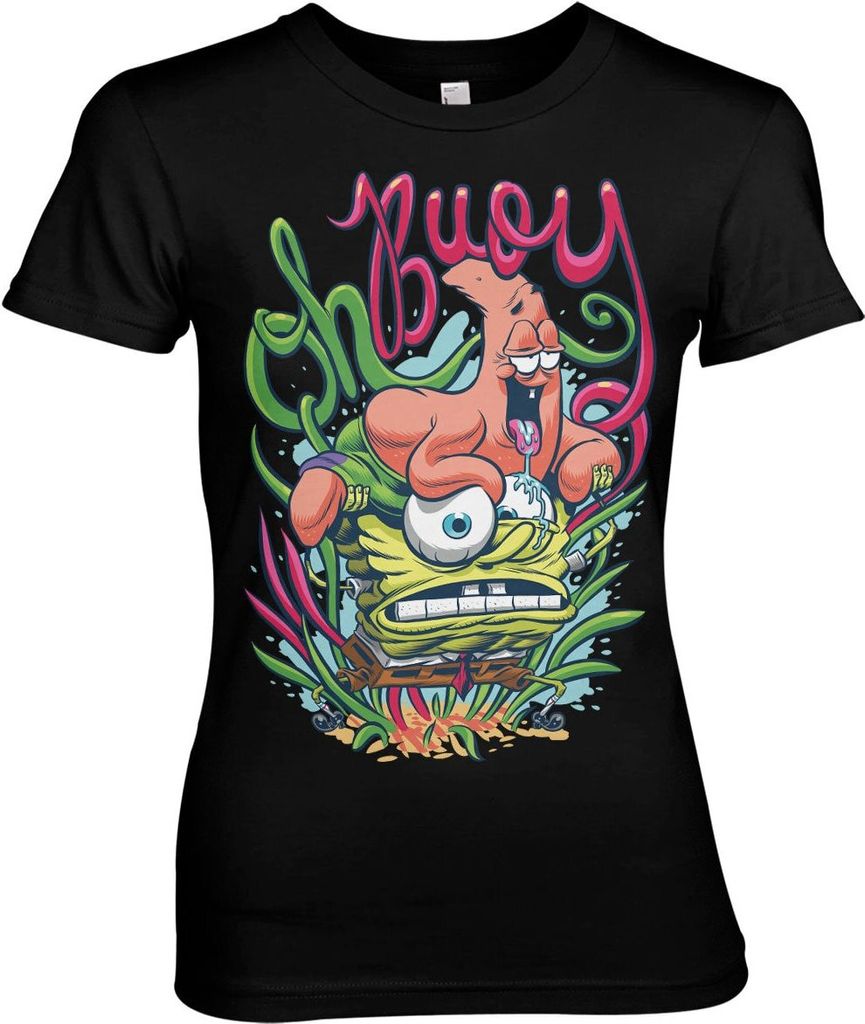 SpongeBob Oh Boy Girly Tee - X-Large - Black