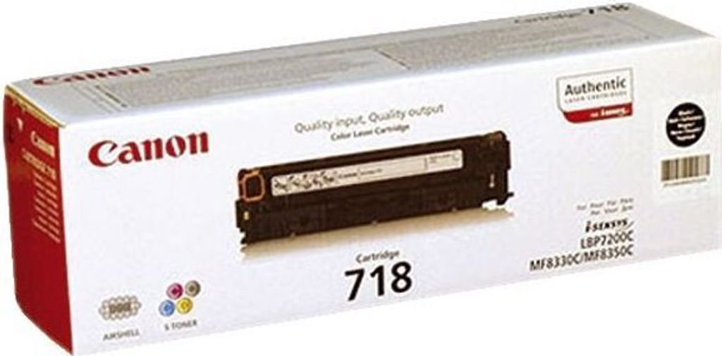 Canon CRG-718 Bk, 3400 strany, Čierna, 1 kusov Obrázok produktu 