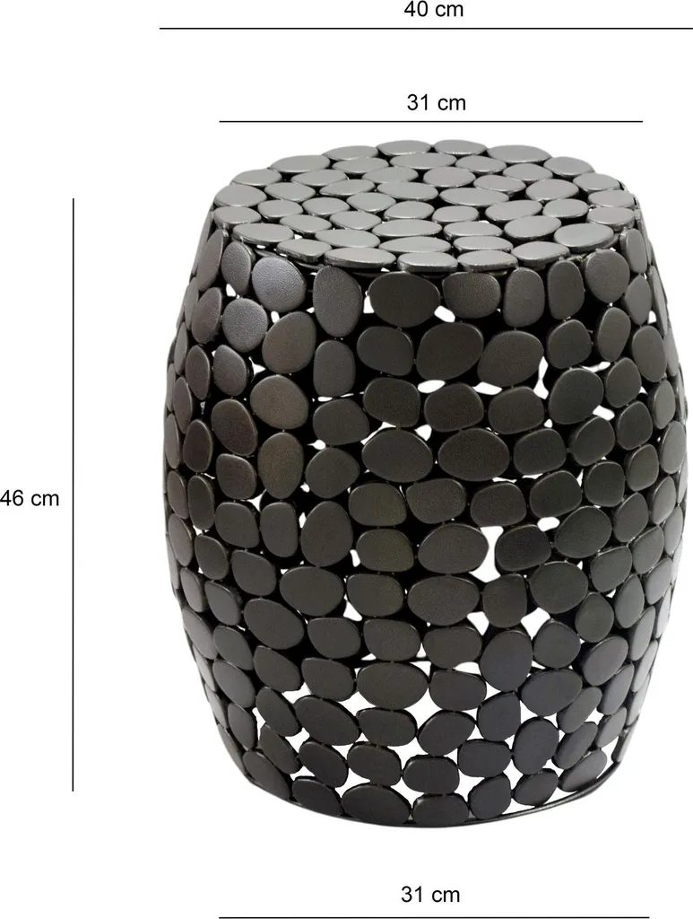 Table de salon compacte en aluminium noir pour gagner de la place 40cm - 3