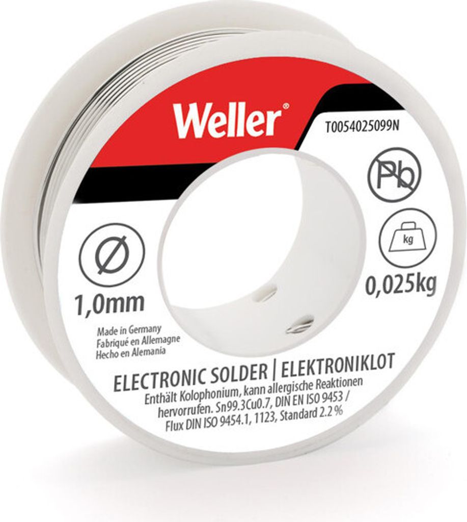 Weller Consumer Lötzinn EL99, 1,0 mm, 100 g T0054025199N (El99/1-25 Elektronik)