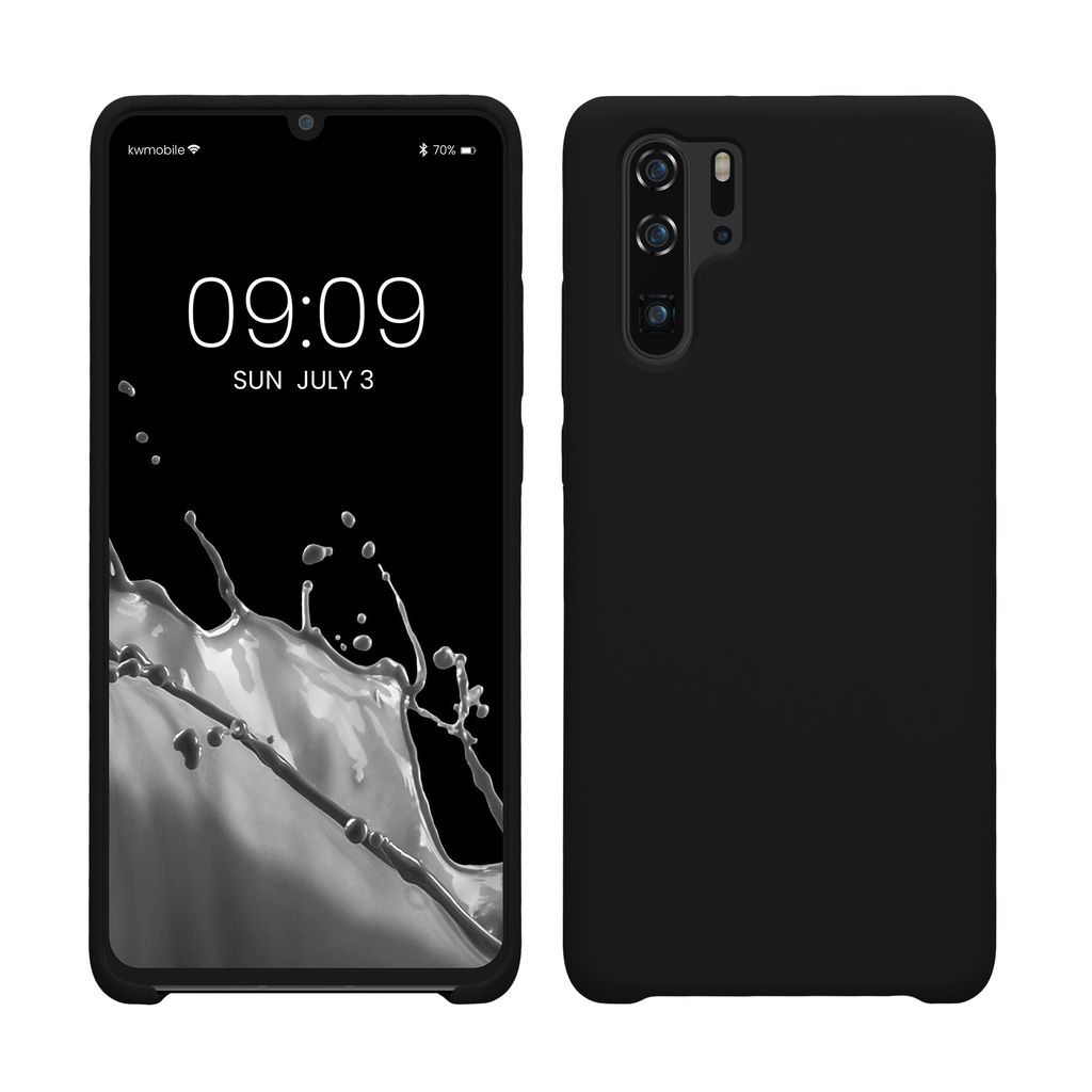kwmobile Hülle kompatibel mit Huawei P30 Pro Hülle - Silikon Handy Case - Handyhülle weiche Oberfläche - kabelloses Laden - Schwarz