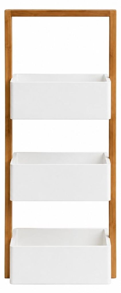 CALICOSY - Etagère droite bambou 3 bacs de rangement Image du produit 