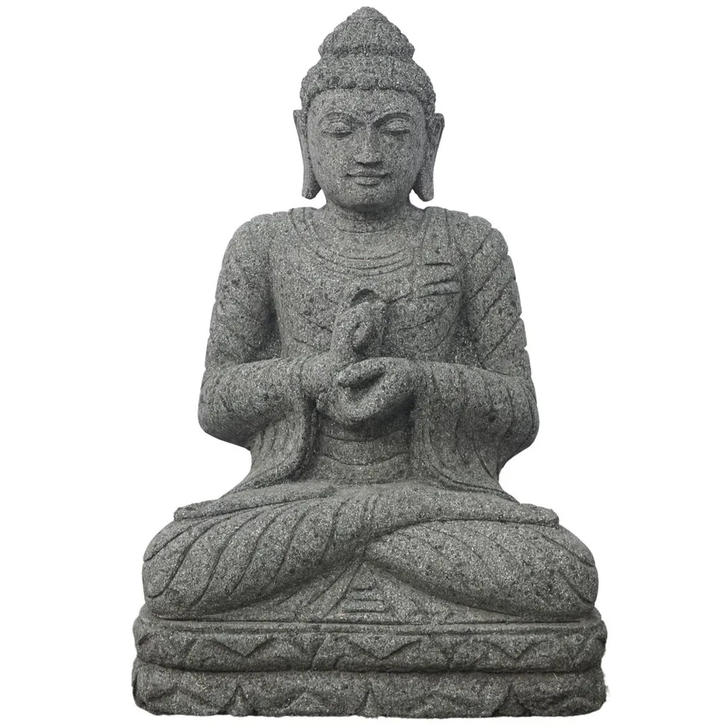 Grande Statue Bouddha Pallavaram 60cm : Décor Zen Extérieur Durable