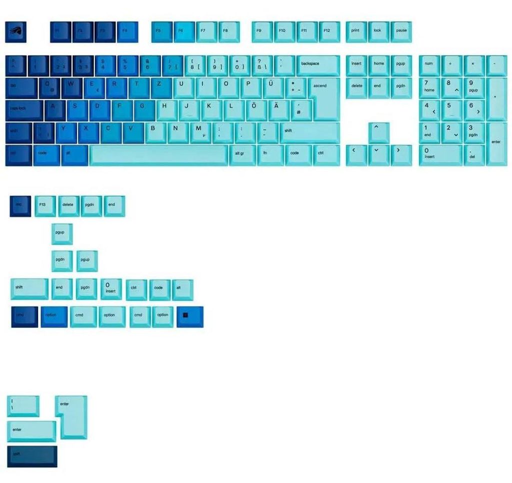 Glorious GPBT Gradient Keycaps, ISO Layout (DE), PBT, Zdjęcie produktu 