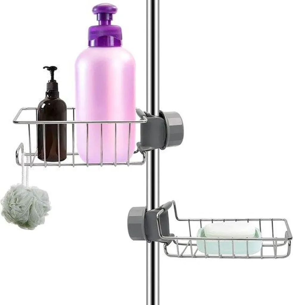Serviteur de douche sans perçage en inox pour barre de douche réglable