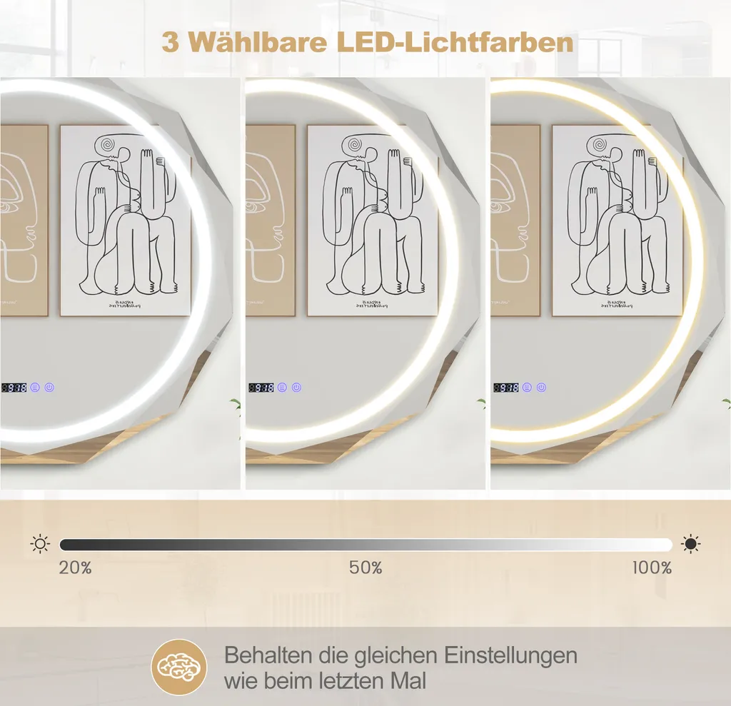 Miroir LED antibuée : ne perdez plus de temps devant votre lavabo HD - 5