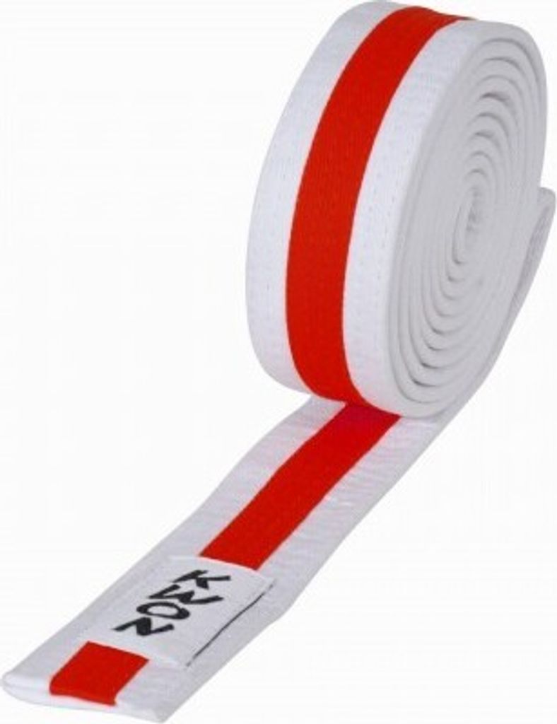 Kindergürtel mehrfarbig. versch. Längen weiß/rot/weiß 280