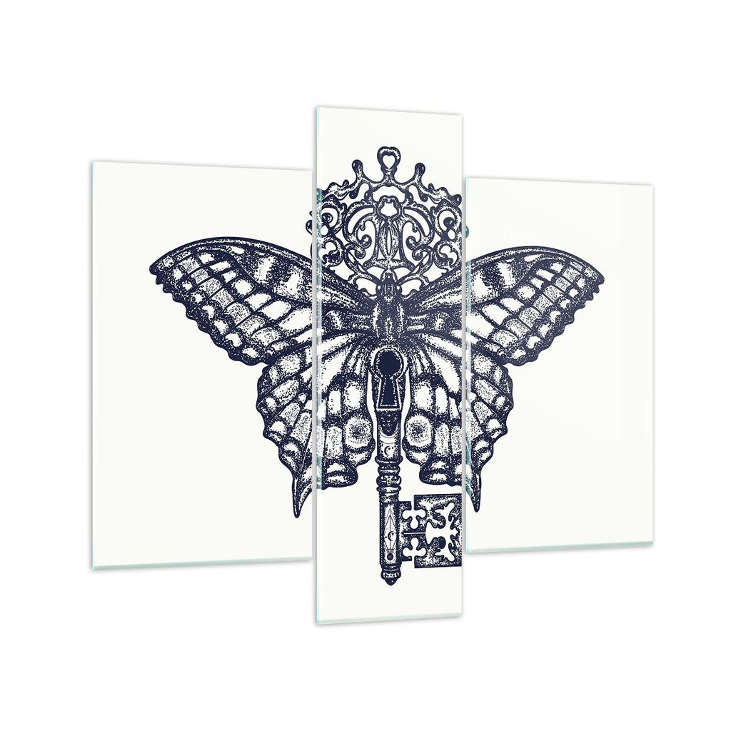 Bilder auf glas - Eleganz fantasie gotisch grafische - 95x80cm - Glasbilder - Wandbilder - Kunstdruck - zum Aufhängen bereit - Wanddekoration aus ...