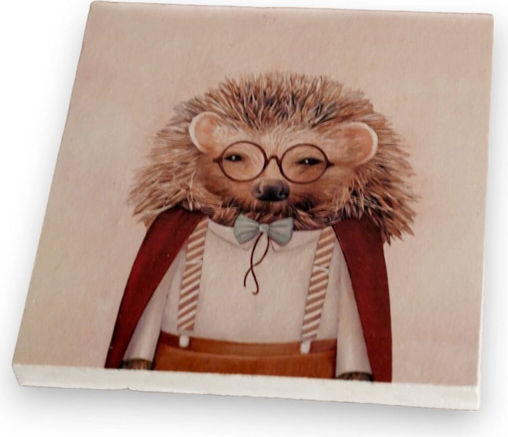 Untersetzer aus ECHTEM MAMOR für Glas Tasse, Judgy Hedgehog - 166