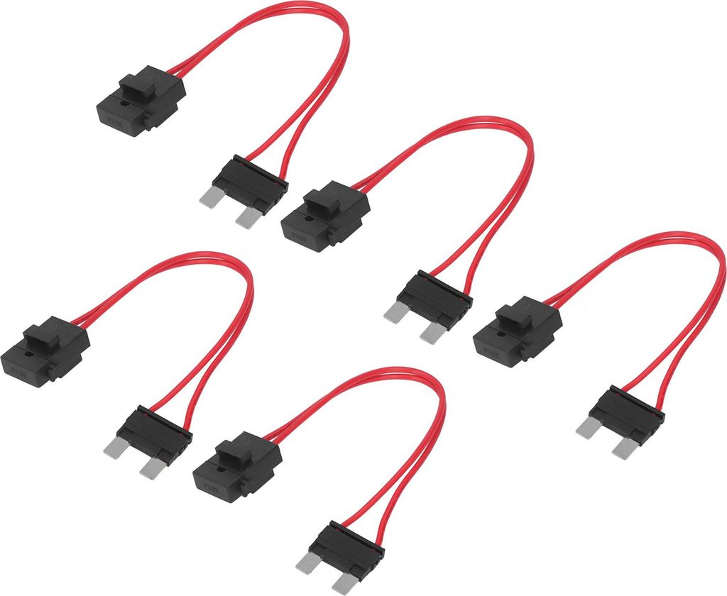 5-teiliges Kfz-Sicherungshalter-Verbinder-Set, Mini-Hochleistungs-Kabelverlängerung für Fahrzeuge, ATM 20A 16AWG mit 5 Sicherungen, ACL L 29,2 mm