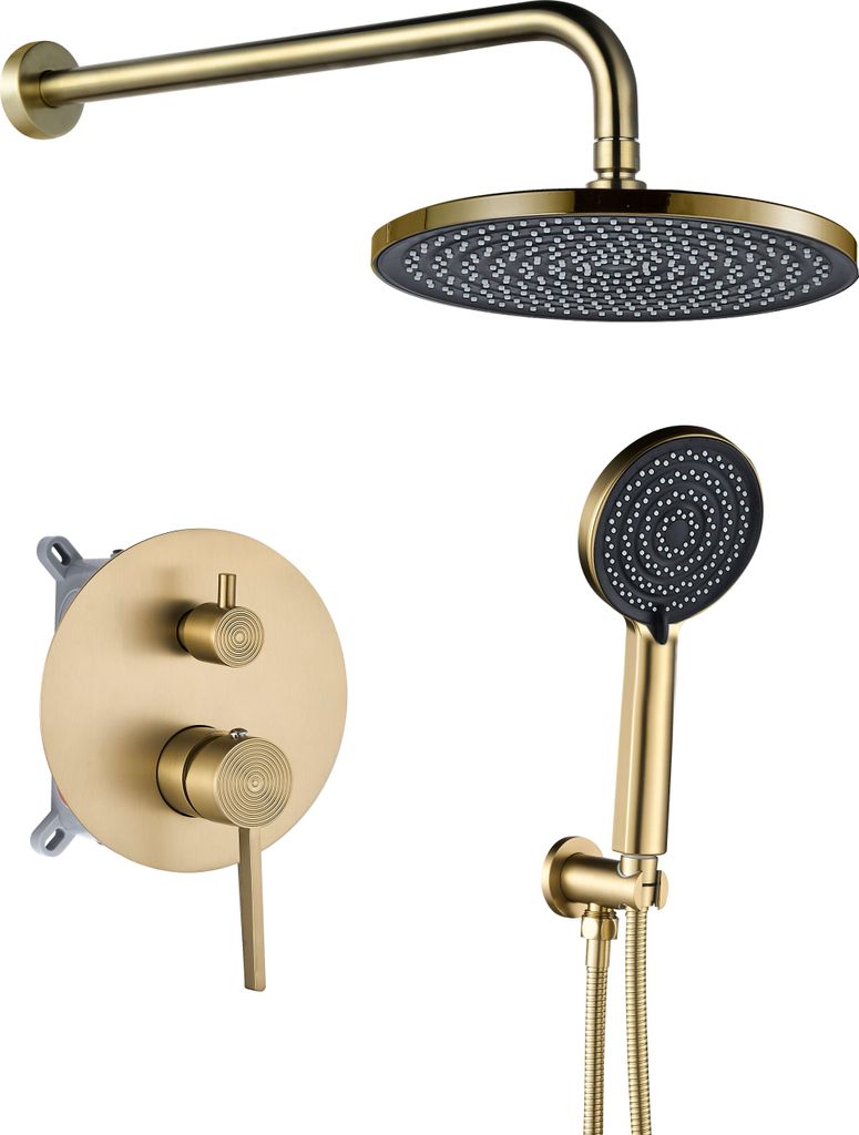 Unterputz-Duschset REA Foster Brush Gold 25X25X150Cm