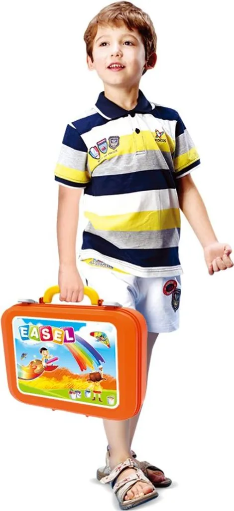 Mallette de dessin pliable avec accessoires : chevalet et craie - 3