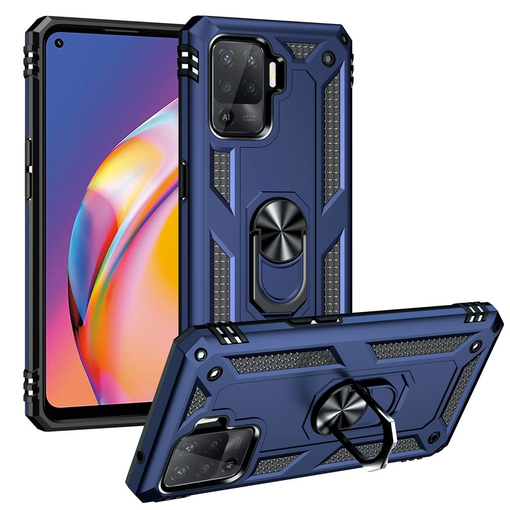 FTRONGRT Oppo A94 5G Cover,Hybrid Dual Layer TPU+PC Custodia, Durevole