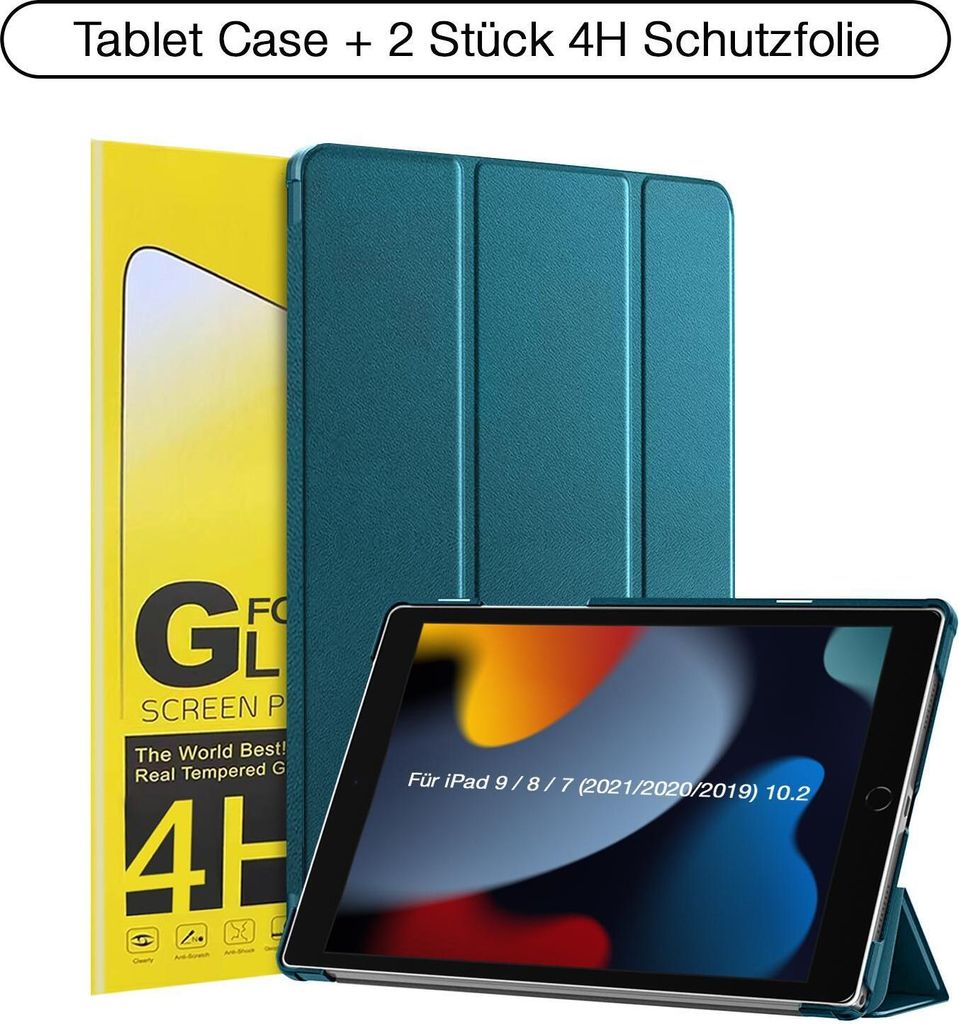 Schutzhülle + 2x 4H Displayfolie für iPad 7/8/9 Generation Produktbild 