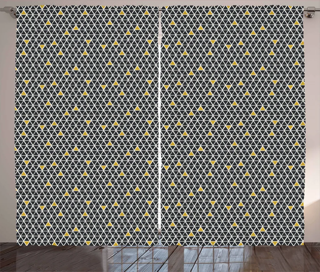 Tenda Abakuhaus Geometrica Rustica Rombi Nero Giallo 280x245 cm - 1