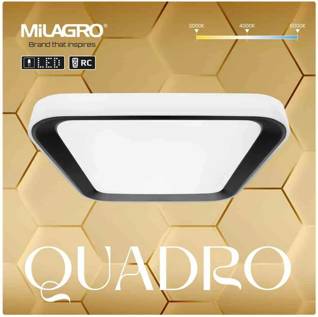 Plafonnier LED 38W à intensité variable QUADRO nuances de blanc 40cm