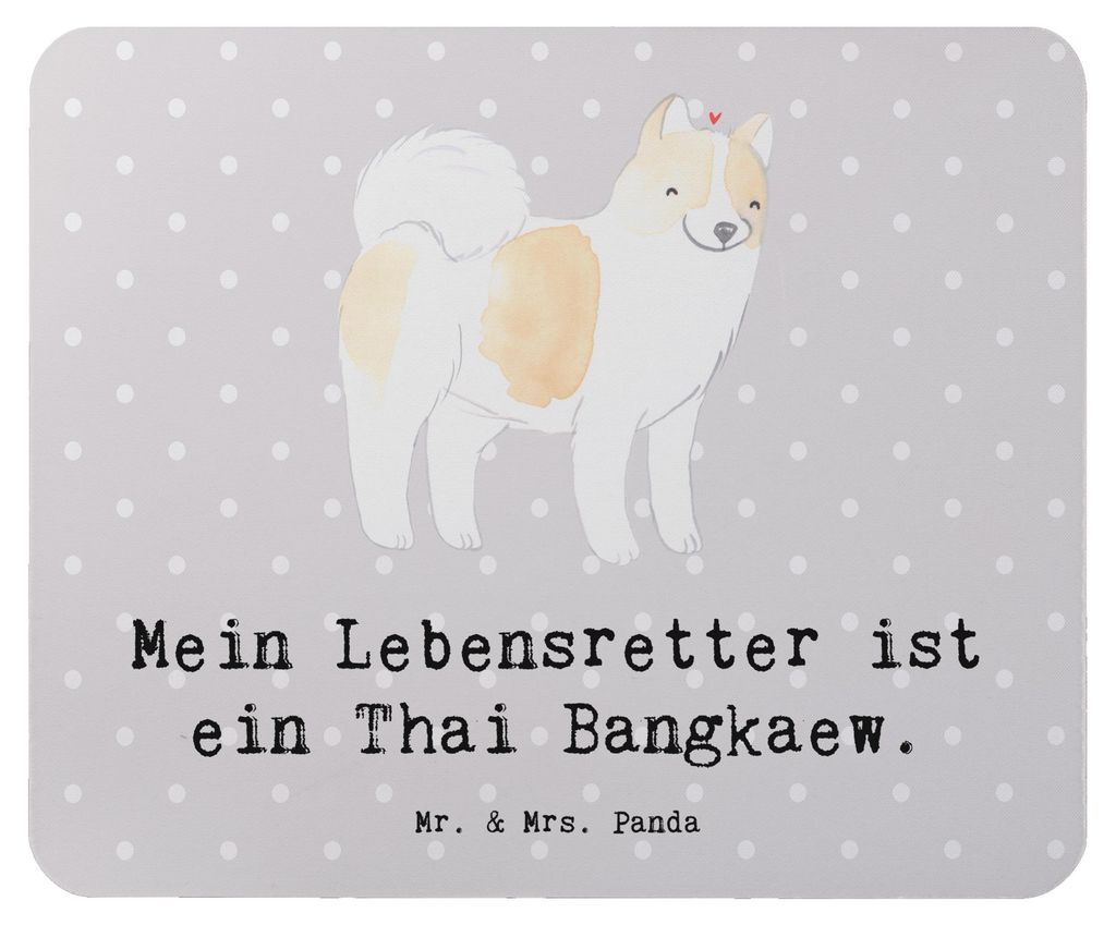Mr. & Mrs. Panda Mauspad Thai Bangkaew Lebensretter - Grau Pastell - Geschenk, Mouse Pad, pc, mousematte, Mousepad, Dog, laptop