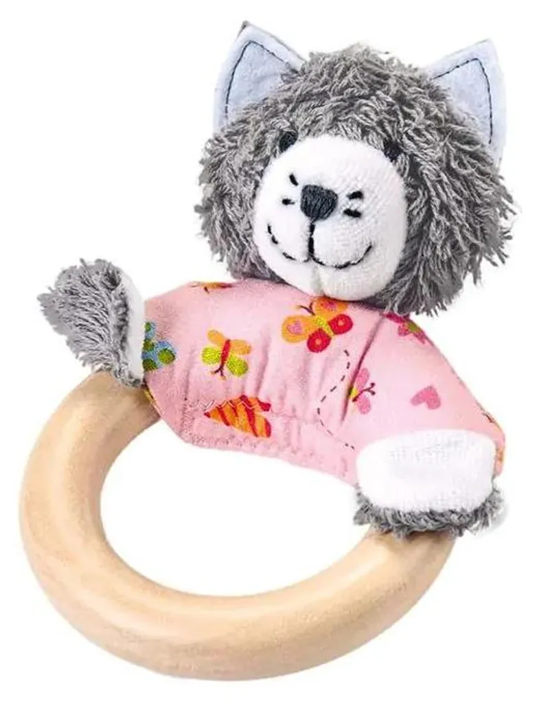 Hochet en bois Käthe Kruse chaton pour nouveau-né et motricité fine bébé