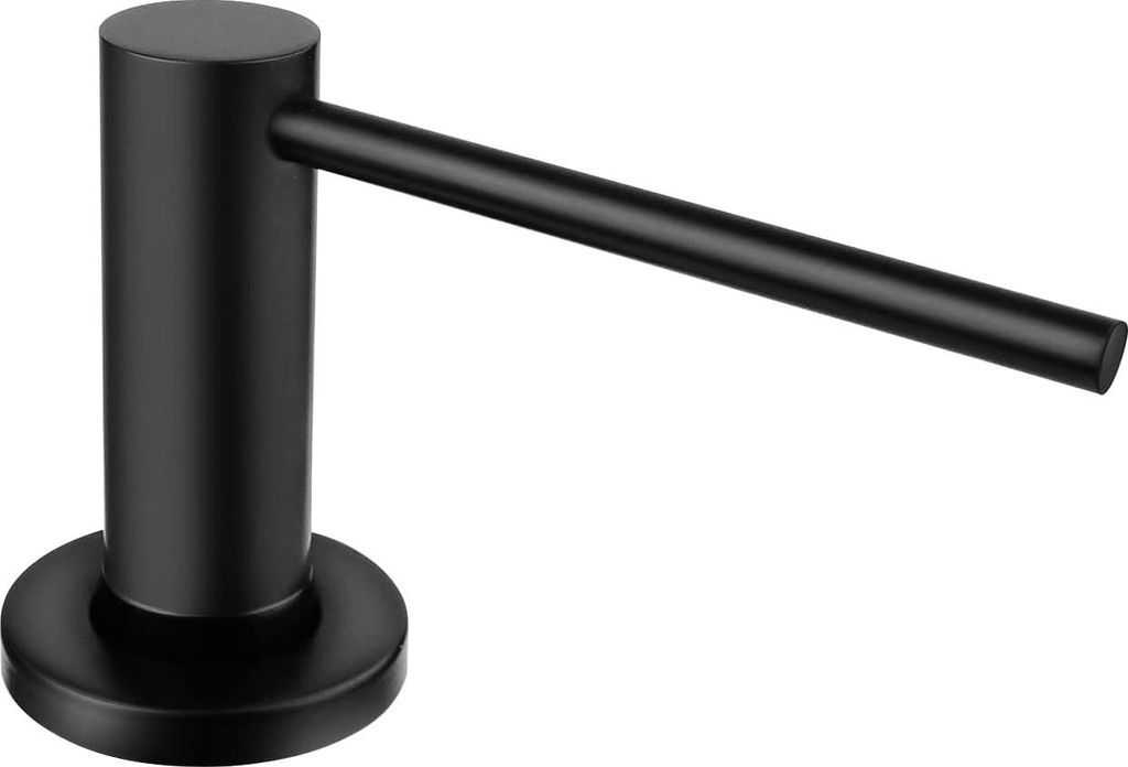 Eingebauter Seifenspender für Waschbecken - Küche und Badezimmer - 500 ml - Schwarz - Edelstahl
